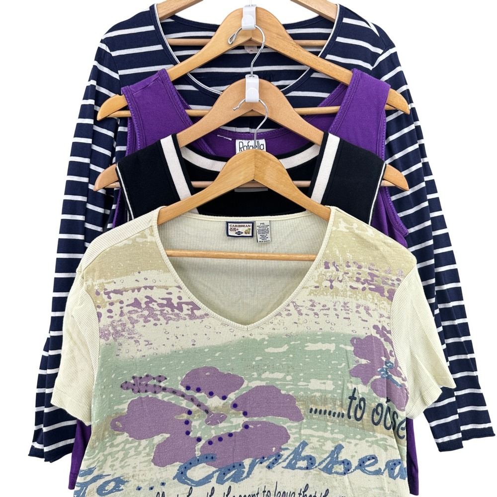 VTG 4pc Jockey‎ Caribbean Joe Rafaella Croft & Barrow XL Mixed Set Tops Shirts